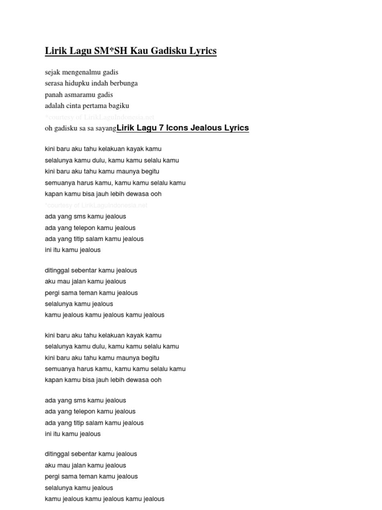 All You Need Gadisku Lirik