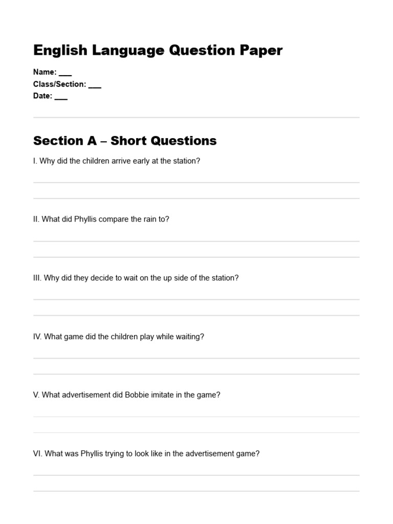 Tutorial Exam - English 1 & 2 | PDF