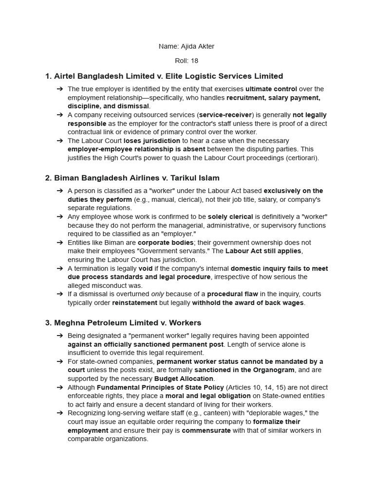 18 Ajida Akter | PDF | Employment | Private Law