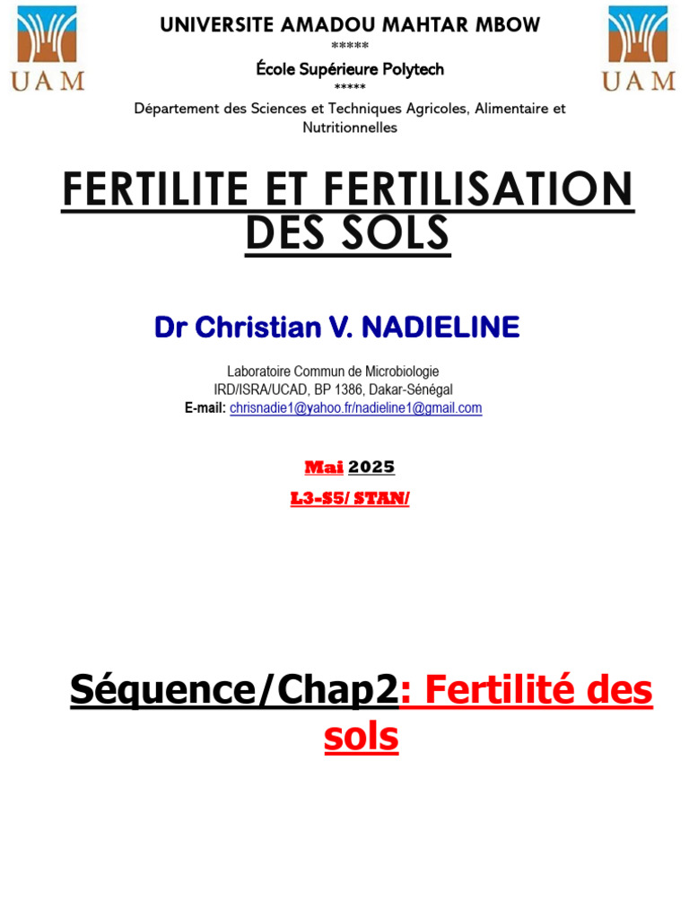 Fertilité et fertilisation des sols | PDF | Sol (pédologie) | Fertilité ...