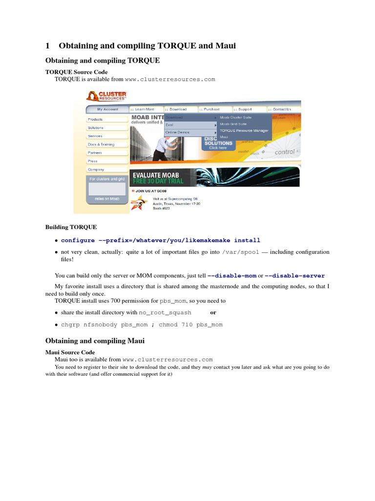 TORQUE and Maui Installation Guide | PDF | Scheduling (Computing ...