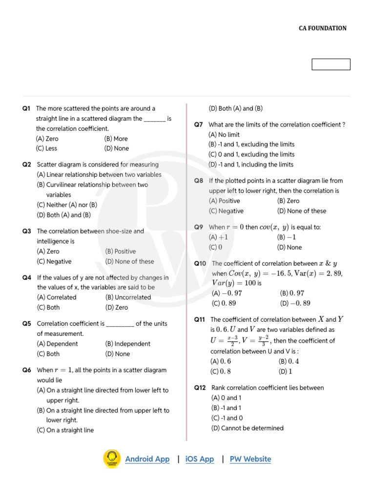 Correlation and Regression Concepts | PDF | Scatter Plot | Variance