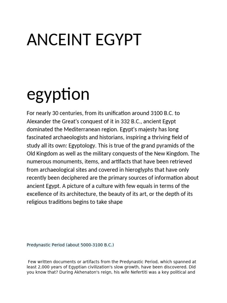 Ancient Egypt and Sumerian Innovations | PDF