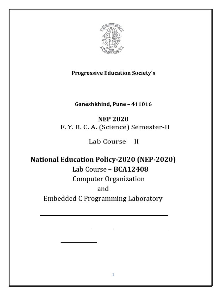 BCA Lab Course: Computer & Embedded C | PDF | Logic Gate | Electronic ...