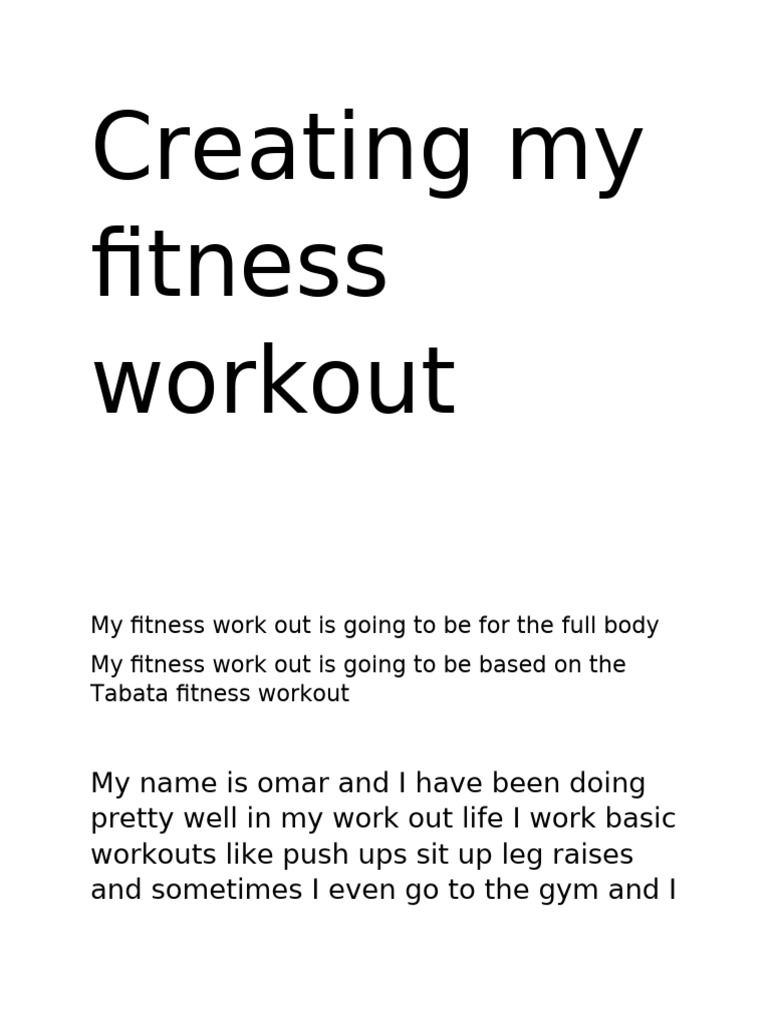 Creating My Fitness Workout | PDF