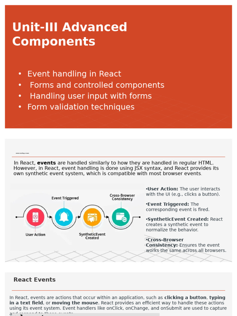 React Event Handling and Forms Guide | PDF | Button (Computing) | User ...