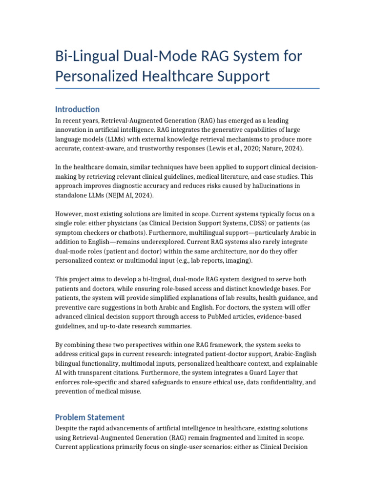 Bilingual Dual-Mode RAG for Healthcare | PDF | Computing | Information ...