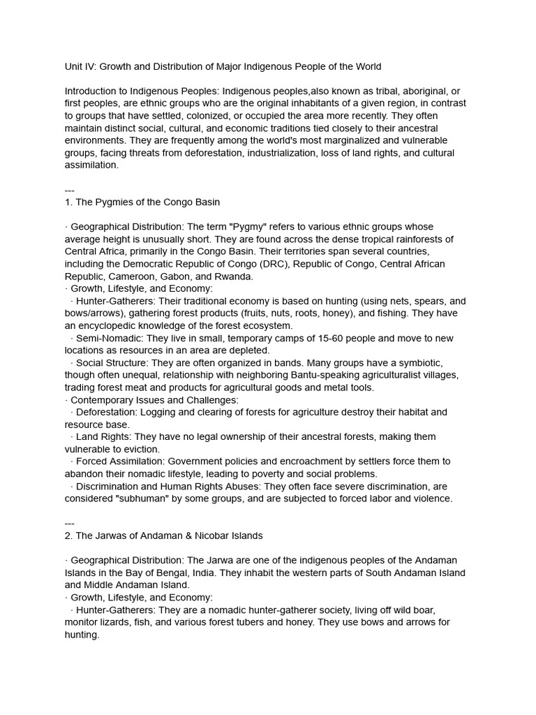 Indigenous Peoples: Growth and Challenges | PDF | Kyrgyzstan | Amazon ...