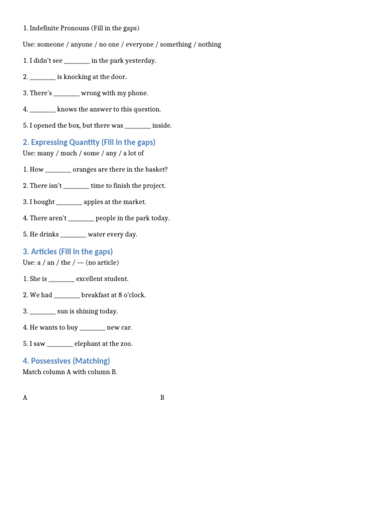 Final Grammar Test RoundUp3 | PDF