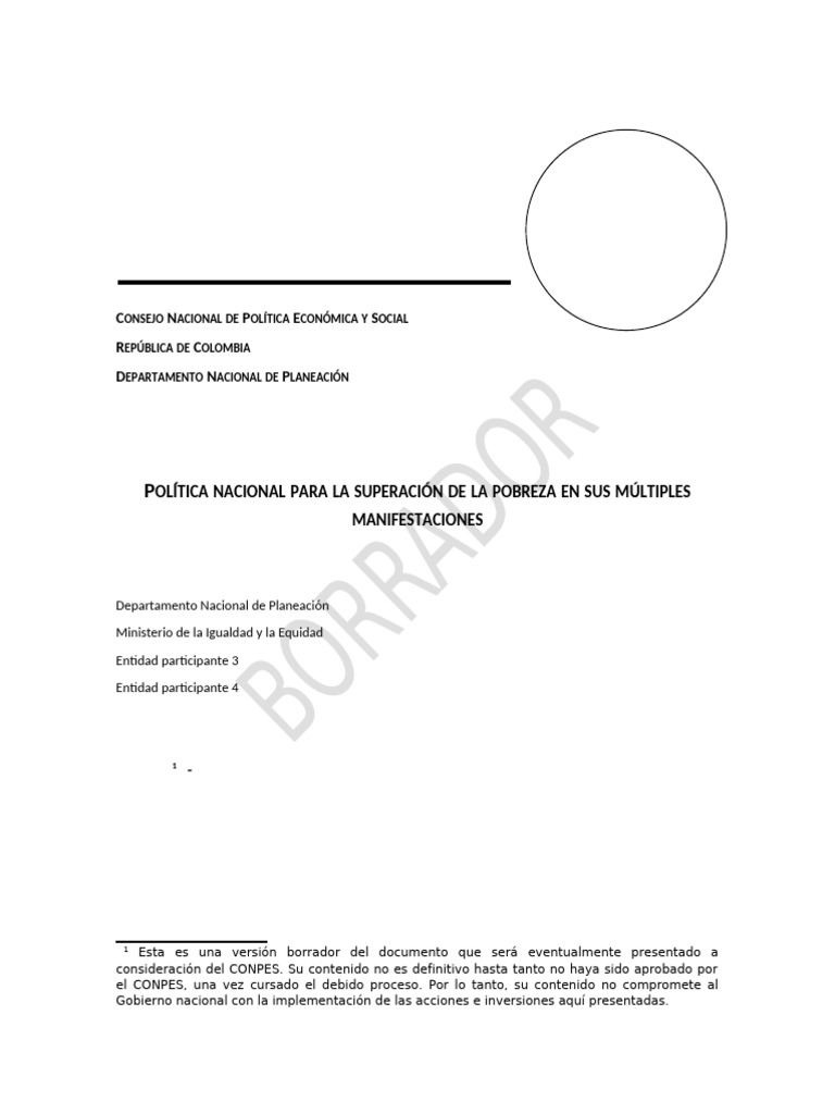 Política Nacional para Superar la Pobreza | PDF | Desigualdad social ...