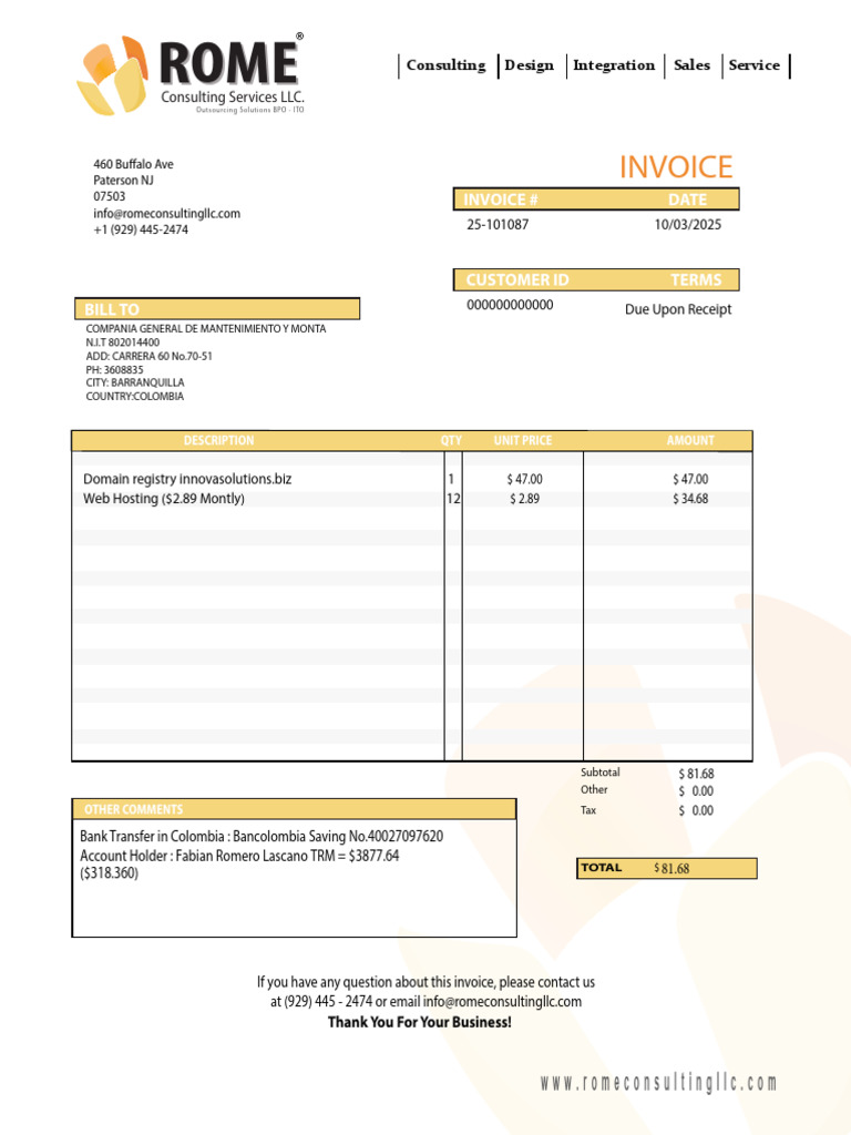 BPO Outsourcing Invoice Details | PDF