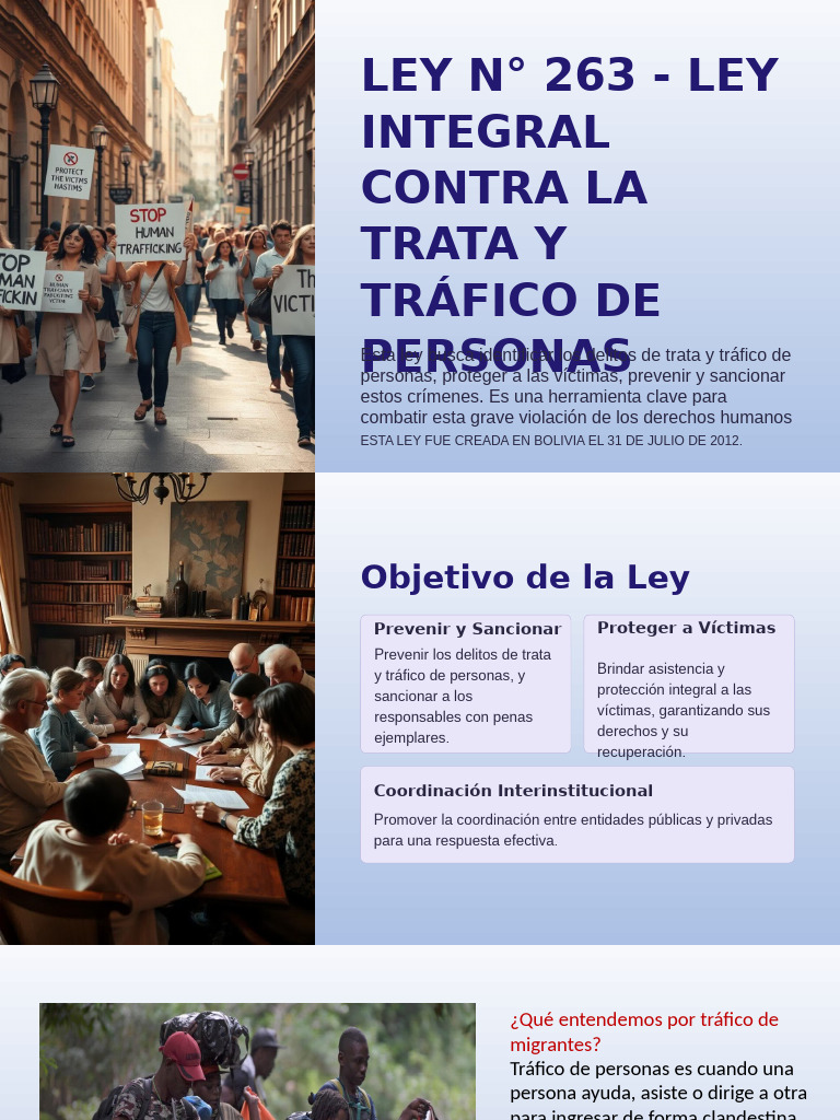 Ley N 263 Ley Integral Contra La Trata y Trafico de Personas | PDF ...