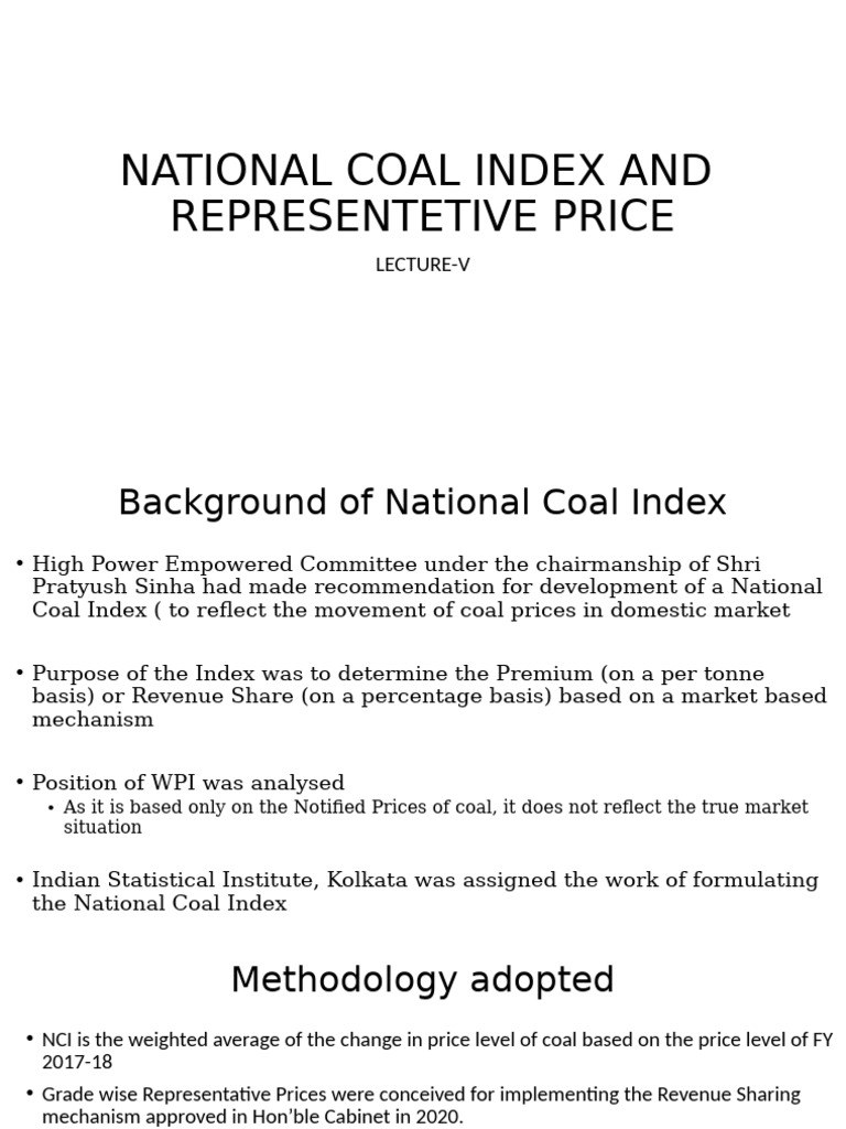 National Coal Price Index Overview | PDF