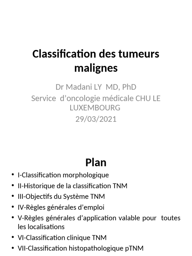 Classification des tumeurs malignes TNM | PDF | Métastase | Cancer