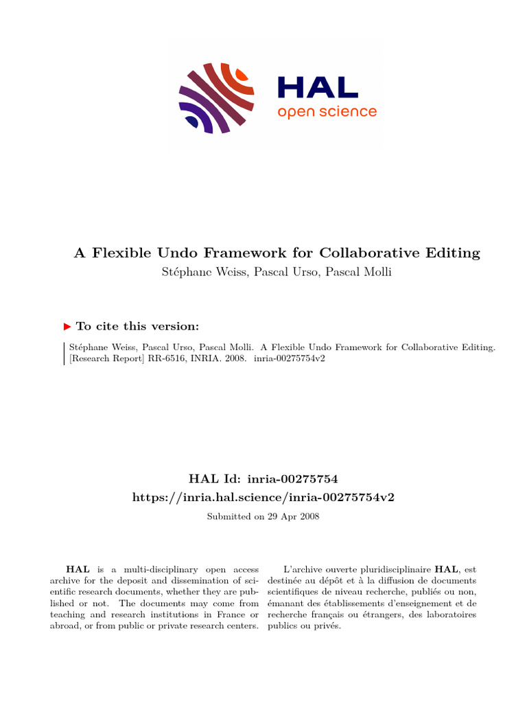 A Flexible Undo Framework For Collaborative Editing | PDF | Mathematics ...