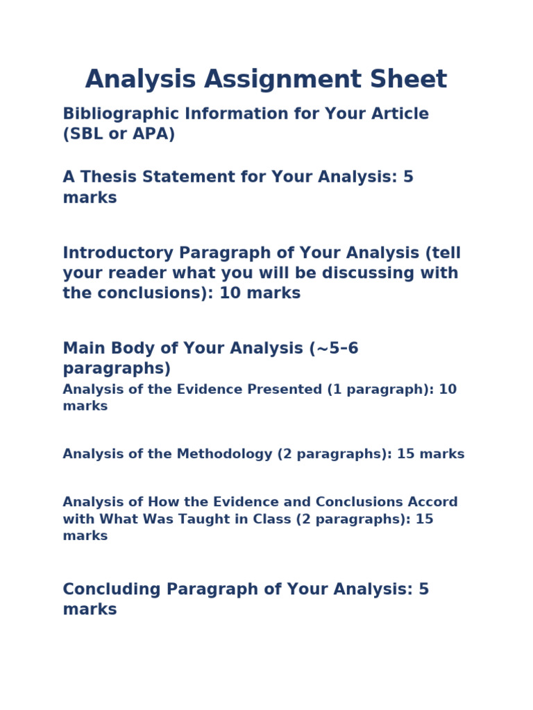 Analysis Assignment Sheet | PDF | Syntax | Grammar