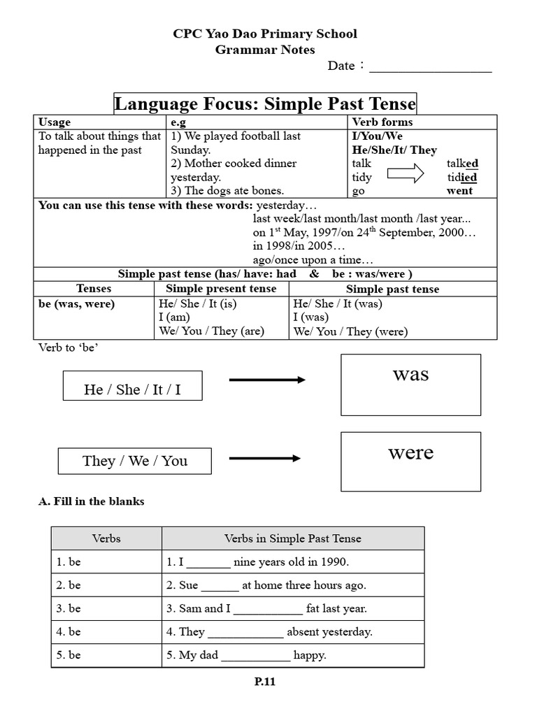 Simple Past Tense Grammar Guide | PDF | Grammatical Tense | Linguistic ...