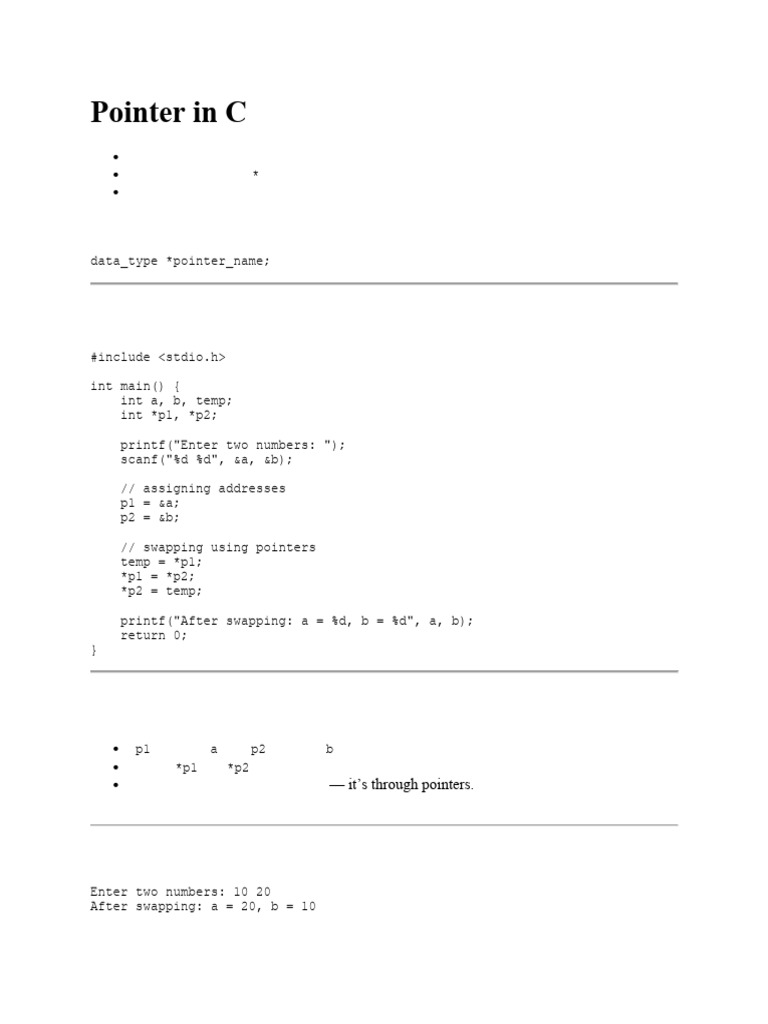 Pointer in C | PDF