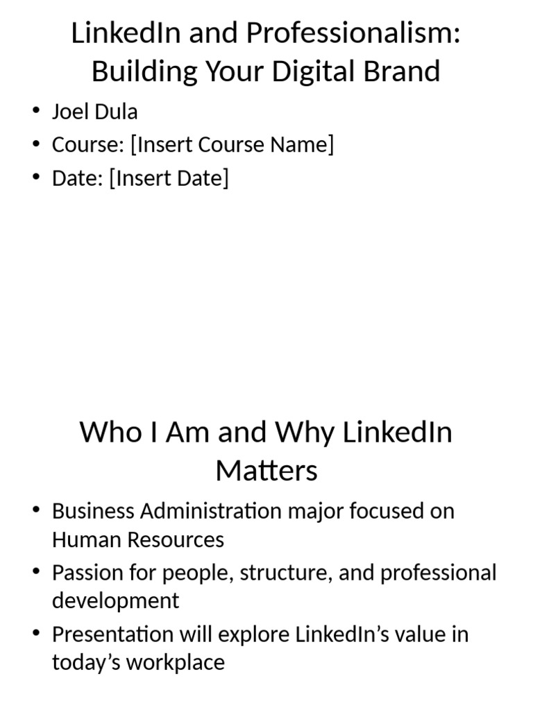 LinkedIn Professionalism Presentation | PDF