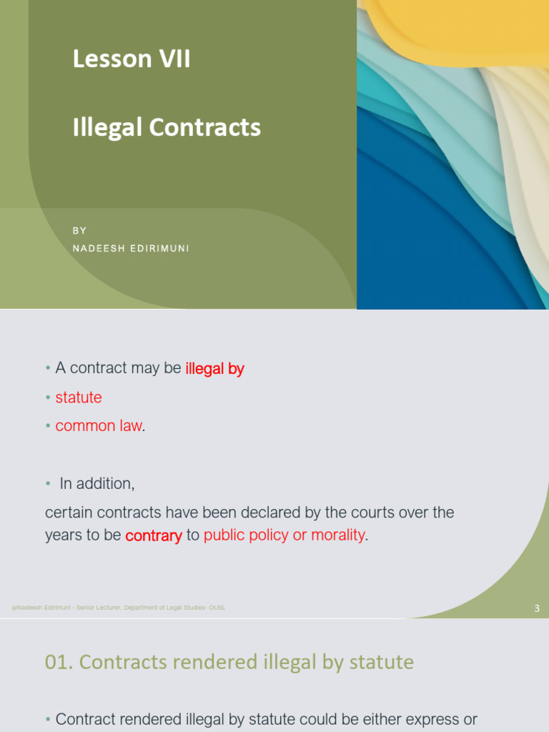 Understanding Illegal Contracts | PDF | Restraint Of Trade | Lease
