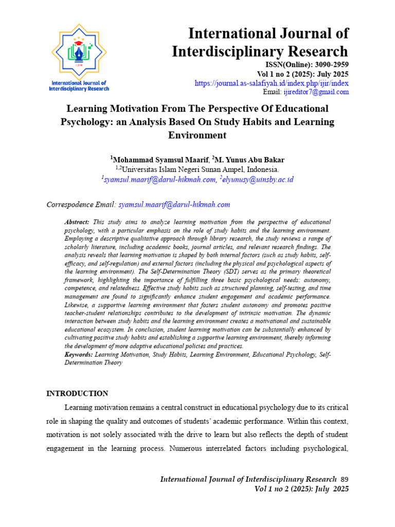 International Journal of Interdisciplinary Research | PDF ...