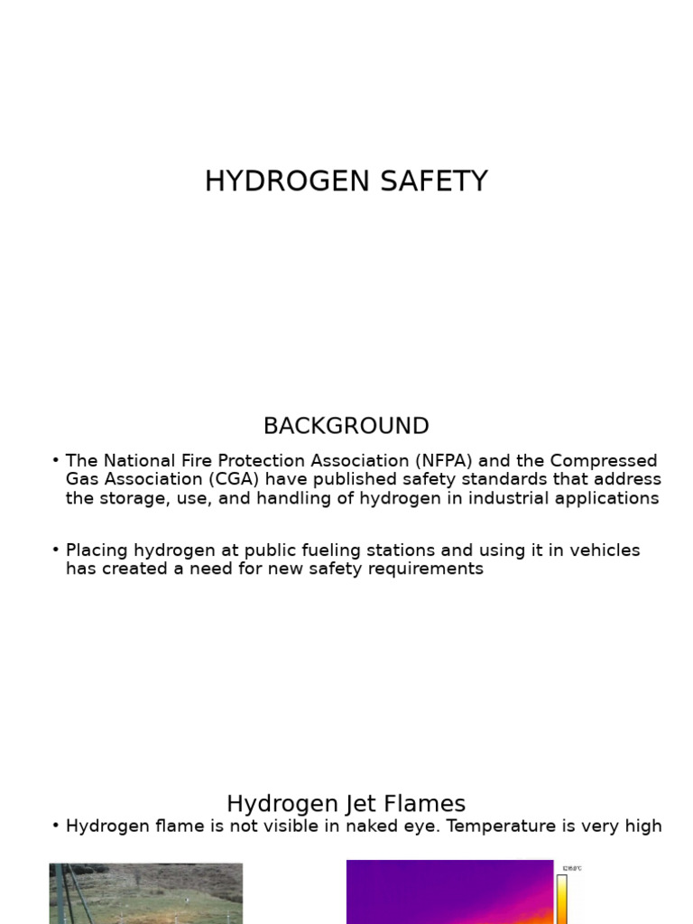 Hydrogen Safety Standards and Guidelines | PDF | Hydrogen | Gases