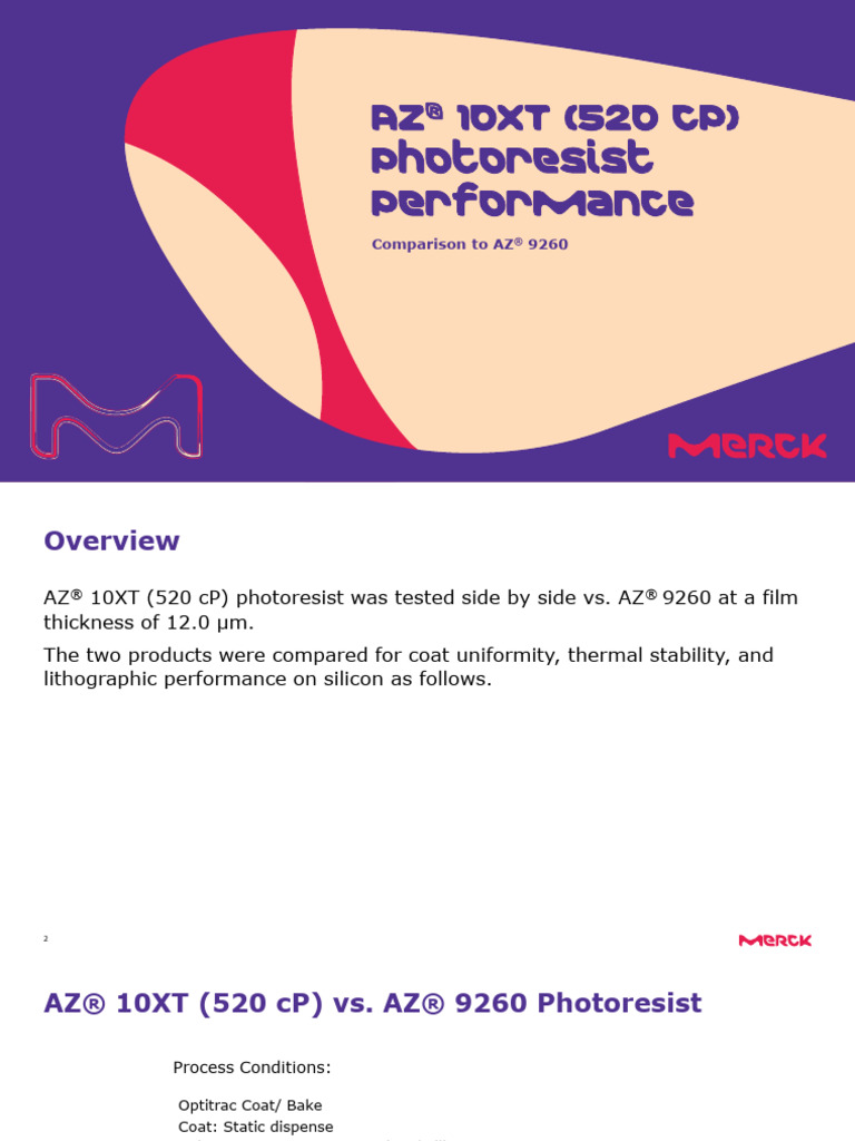 AZ® 10XT vs. AZ® 9260 Photoresist | PDF | Applied And Interdisciplinary ...