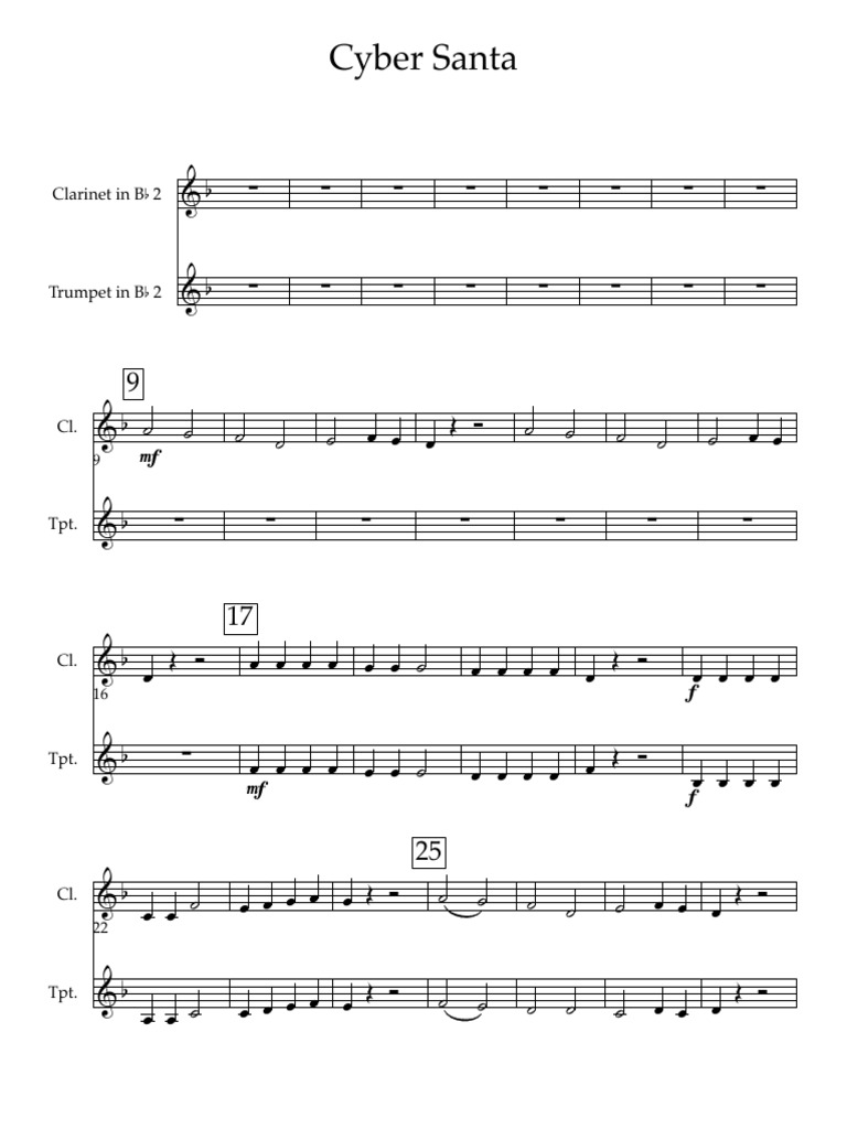 Cyber Santa CL 2 and T2 - Full Score | PDF