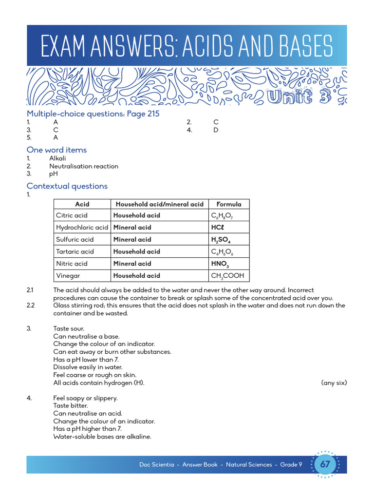 Grade 9 Natural Sciences: Acids & Bases | PDF | Acid | Hydroxide