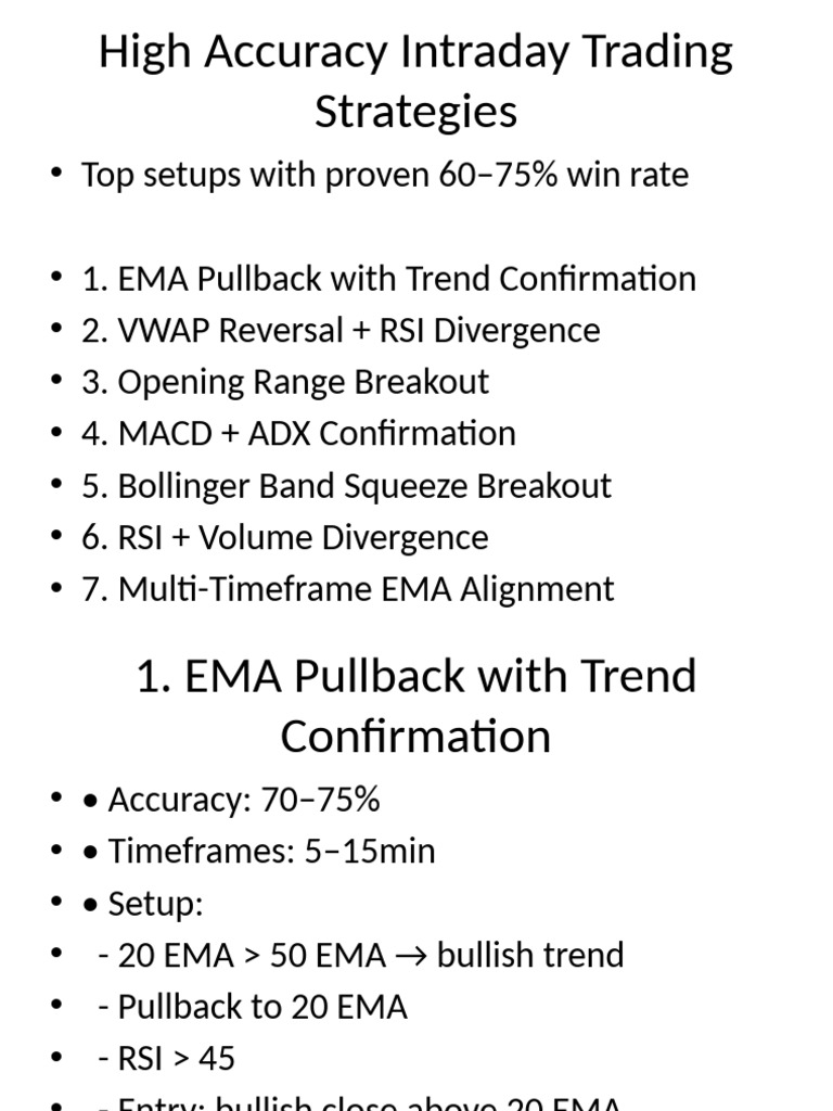 High Accuracy Intraday Trading Strategies | PDF | Financial Economics ...