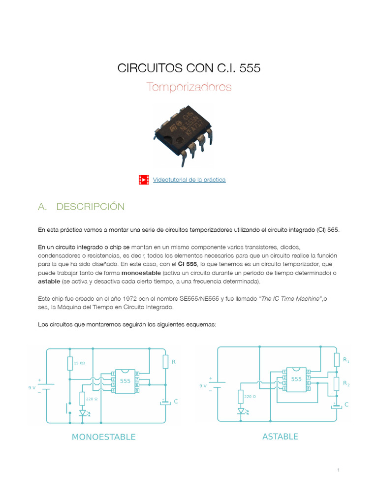 Practica 555 | PDF | Circuito integrado | Red eléctrica
