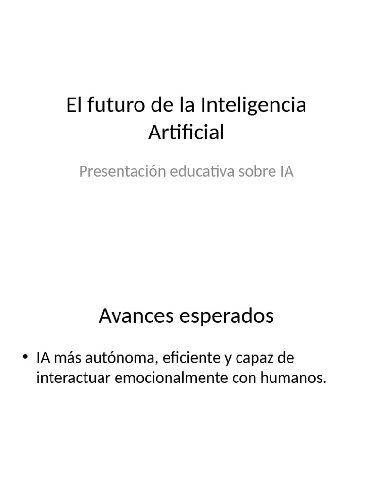 El Futuro de La Inteligencia Artificial | PDF