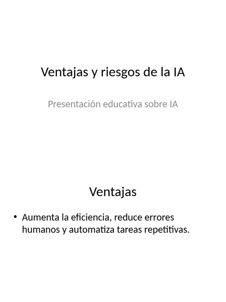 Ventajas y Riesgos de La IA | PDF