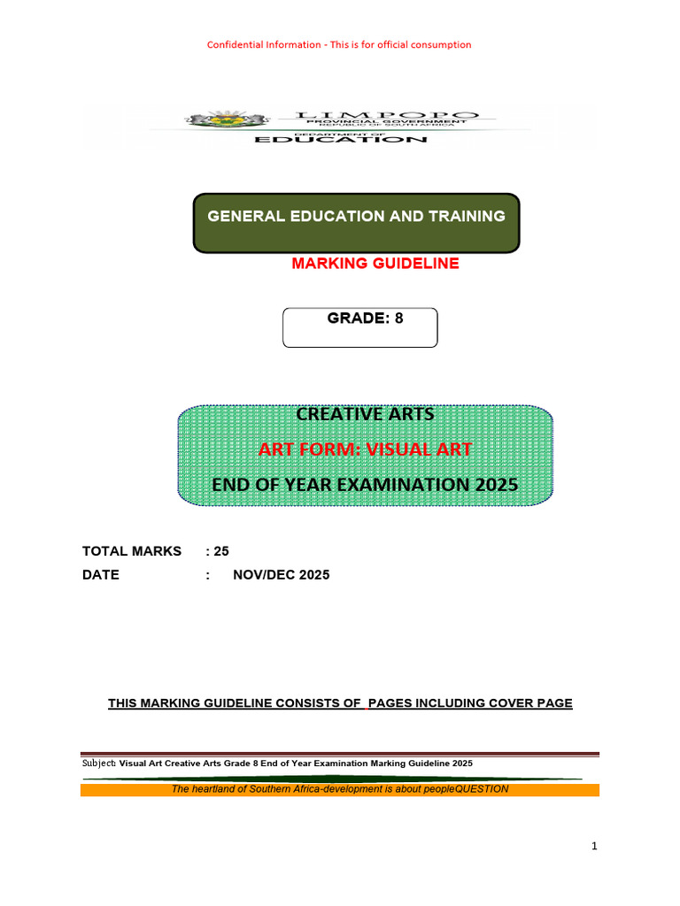 Creative Arts Visual Art Grade 8 Term 4 Marking Gu - 251110 - 094724 ...