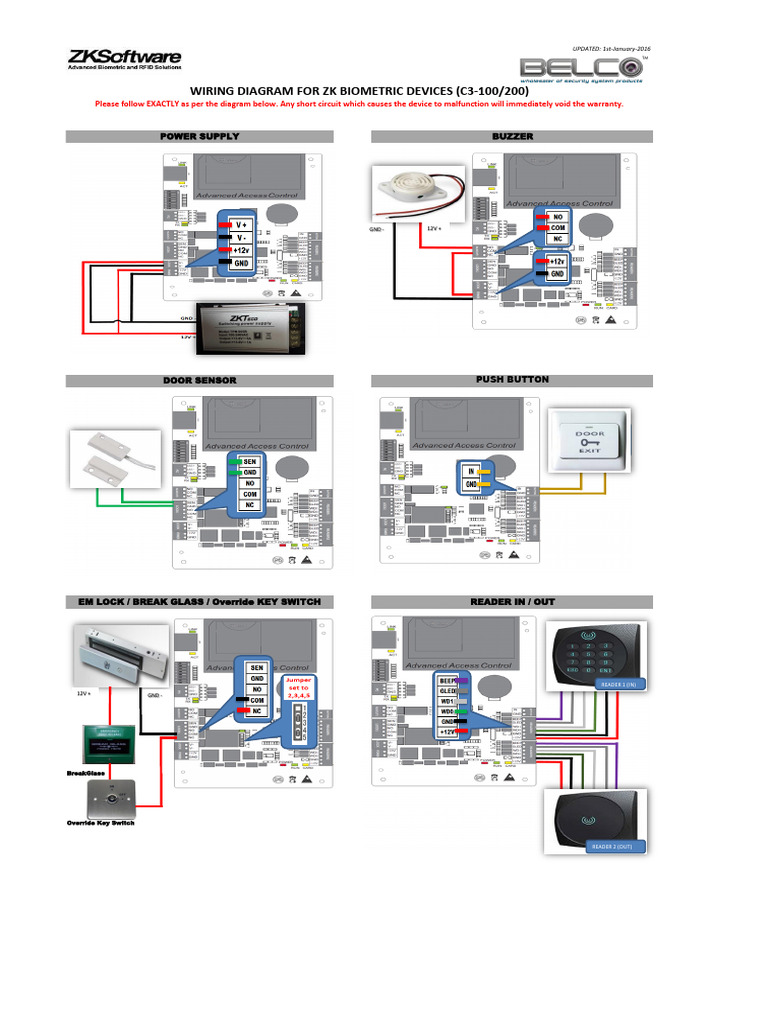 ZK Biometric Wiring Diagram Guide | PDF