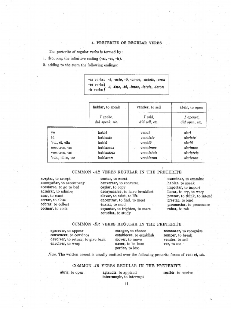 4 Preterite of Regular Verbs | PDF | Syntax | Linguistic Morphology