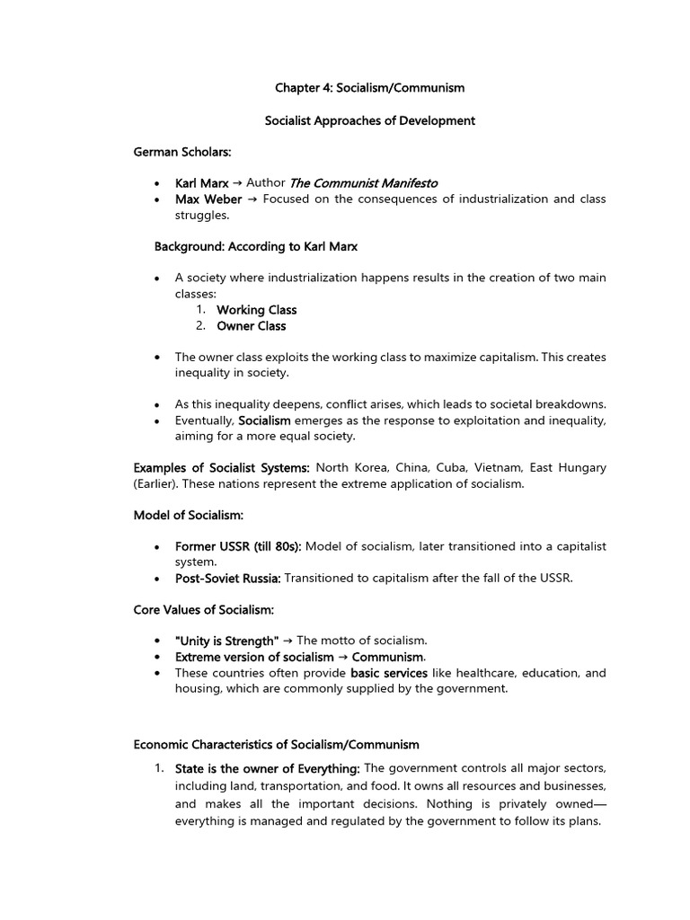Development Studies Notes Communism | PDF | Socialism | Soviet Union