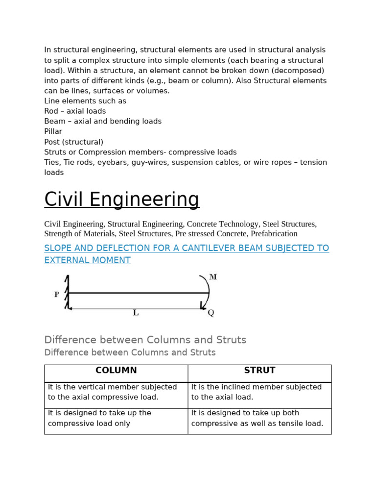 Structural Elements in Engineering Analysis | PDF | Bending | Buckling