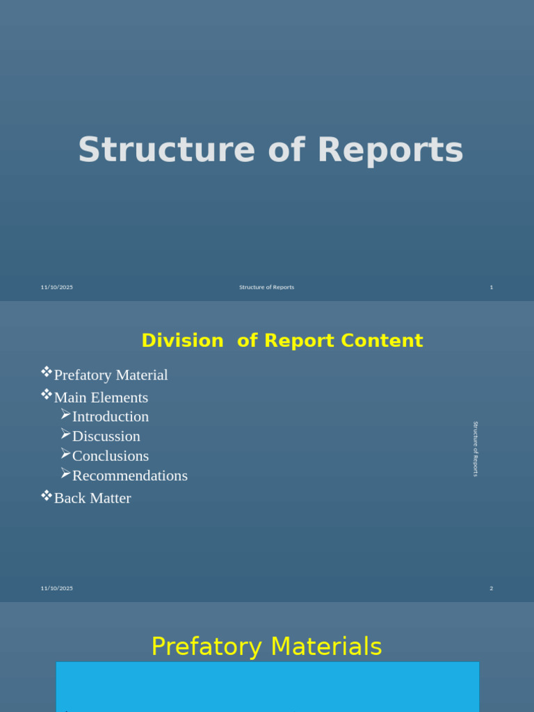 Report Structure and Components Guide | PDF