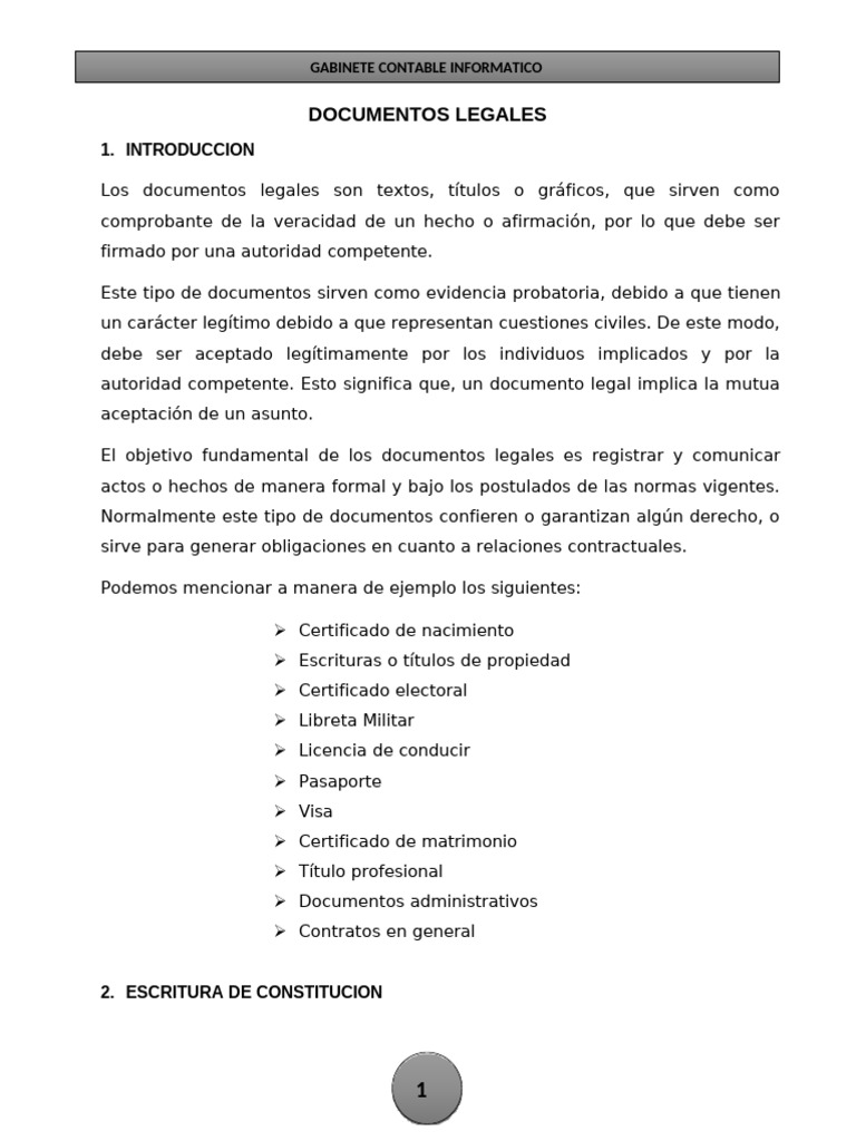 Tema 1 Documentos Legales | PDF | Contabilidad | Hoja de balance