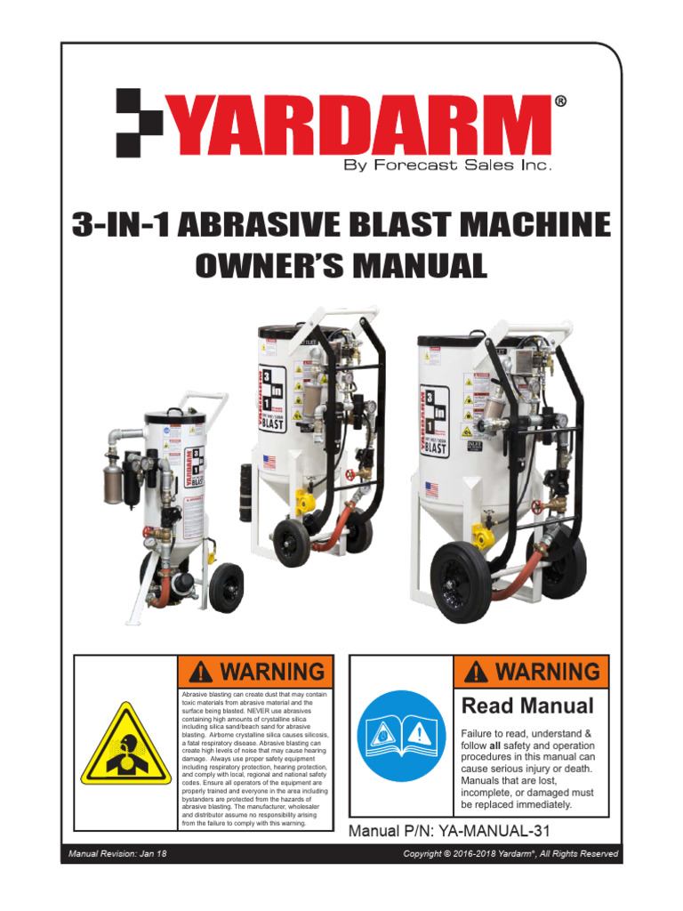 Yardarm 3in1 Blast Pots Manual | PDF | Valve