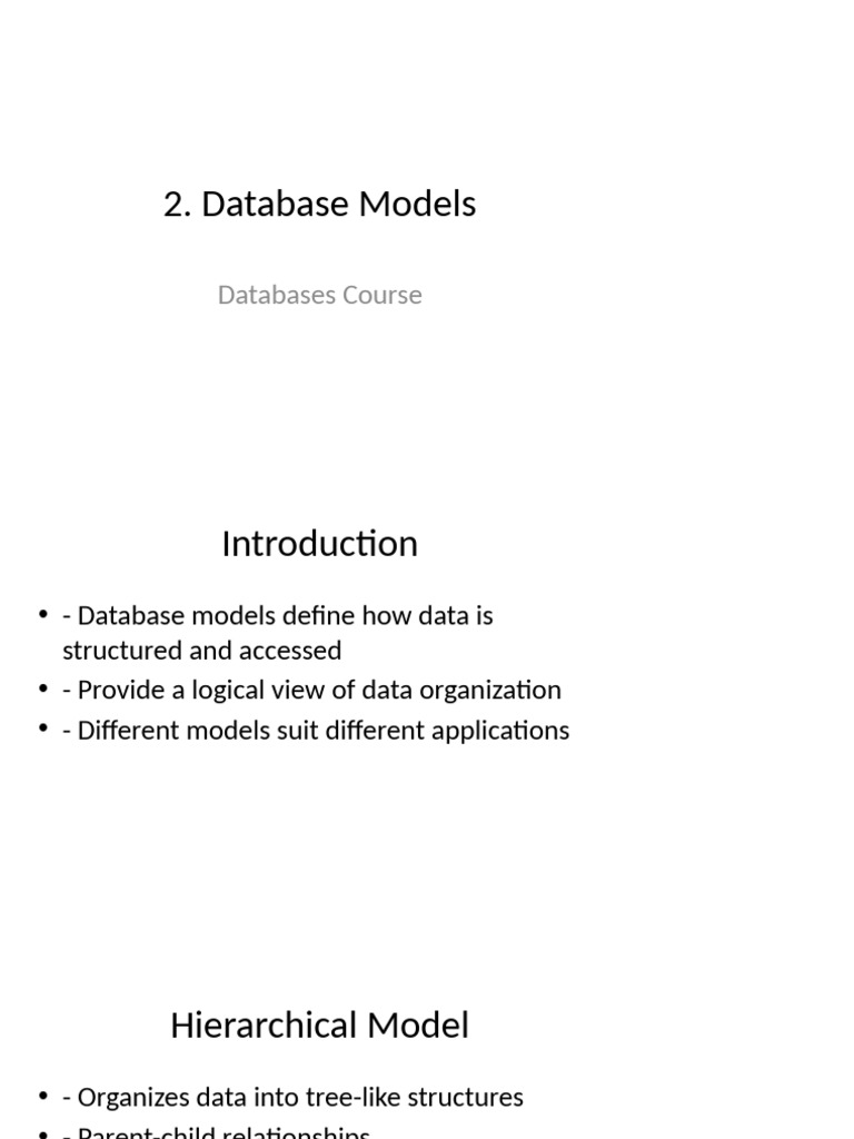Overview of Database Models | PDF
