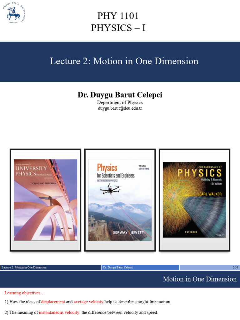 Understanding One-Dimensional Motion | PDF | Acceleration | Kinematics
