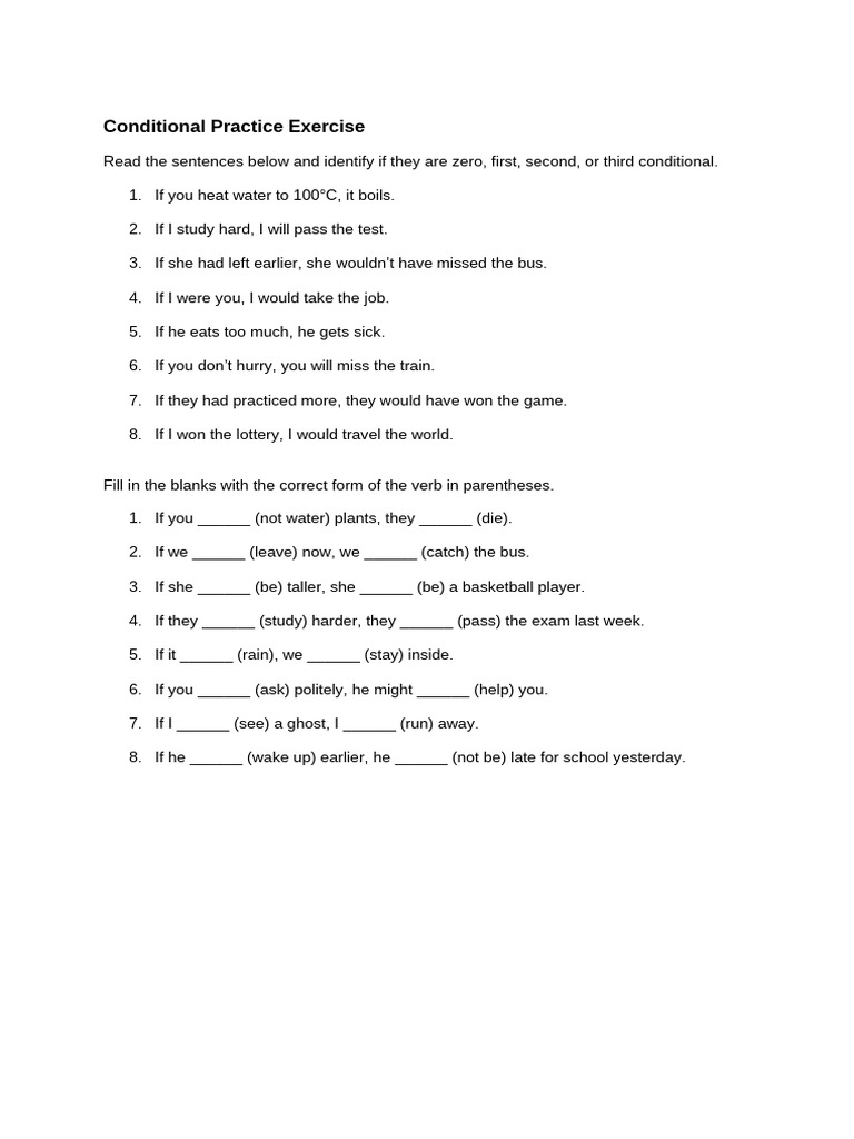 Conditional Practice 3A Prom | PDF