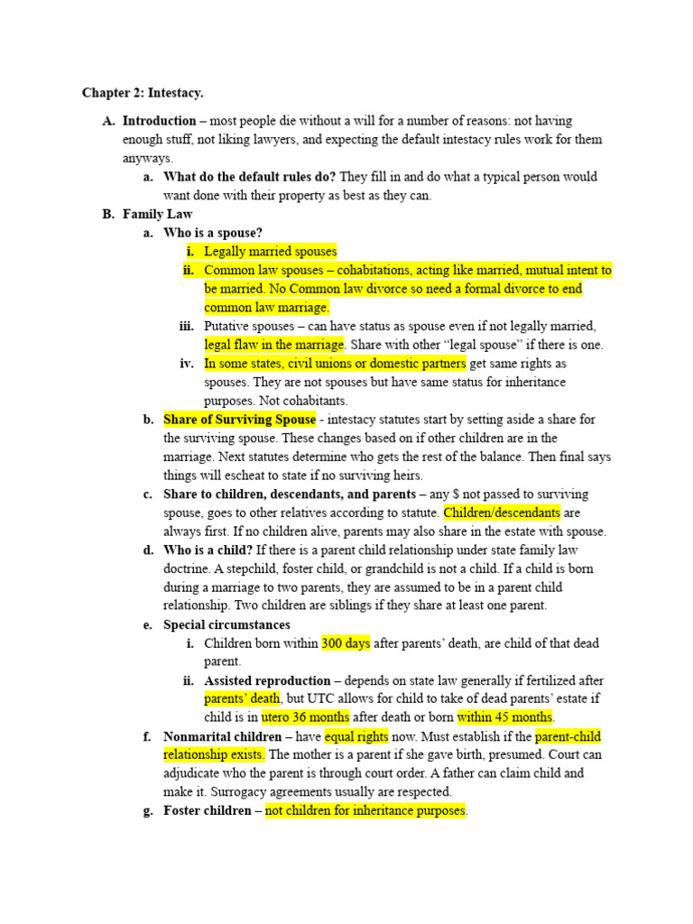 Intestacy and Will Creation Explained | PDF | Will And Testament | Parent