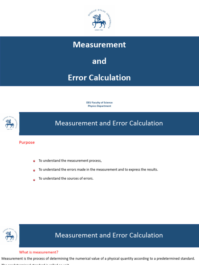 Measurement and Error Analysis Guide | PDF | Measurement ...