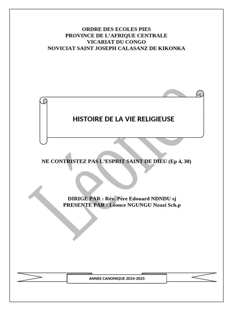 Histoire et Fondements de la Vie Religieuse | PDF | Monachisme chrétien ...