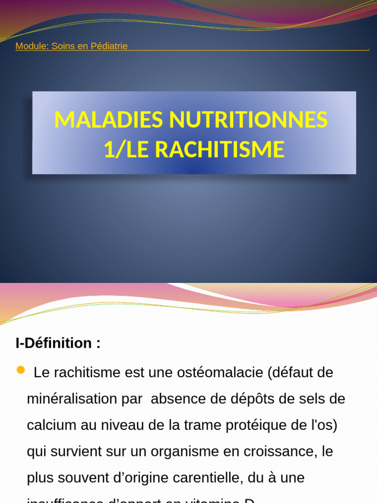 Rachitisme : Causes, Symptômes et Traitement | PDF | Vitamine D | Calcium