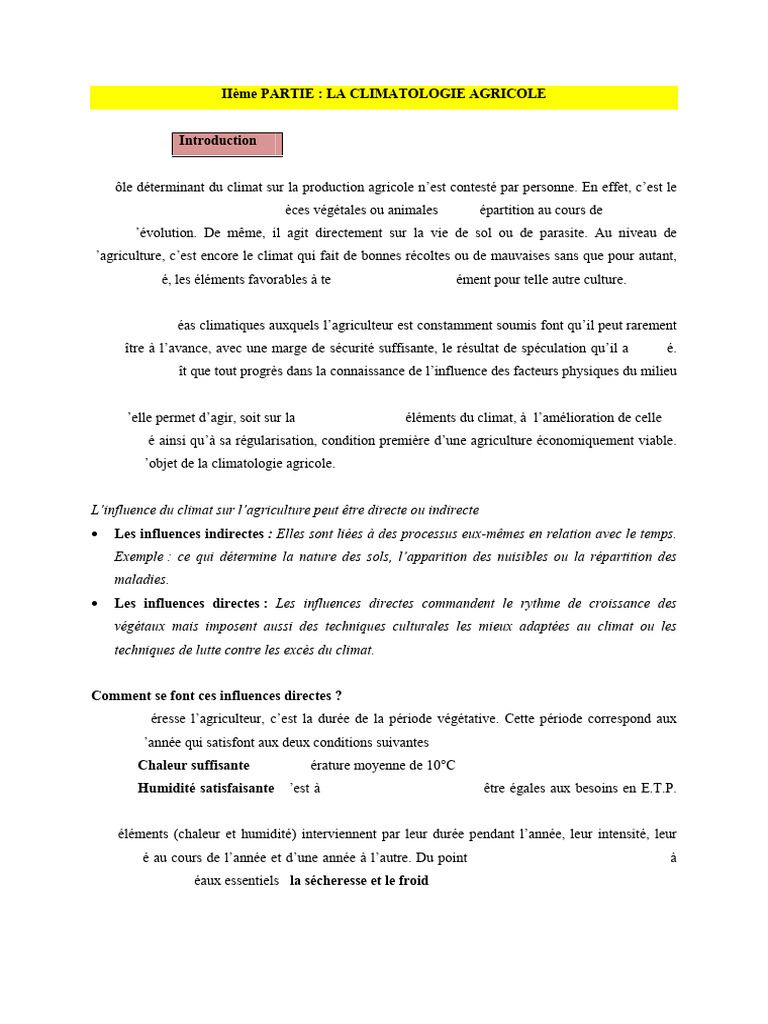 Impact du climat sur l'agriculture | PDF | Plantes | Sécheresse
