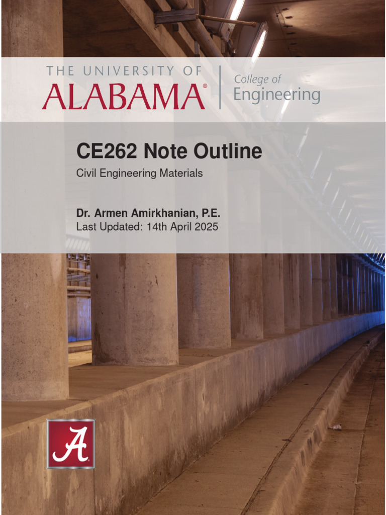 CE262 Note Outline | PDF | Cement | Materials